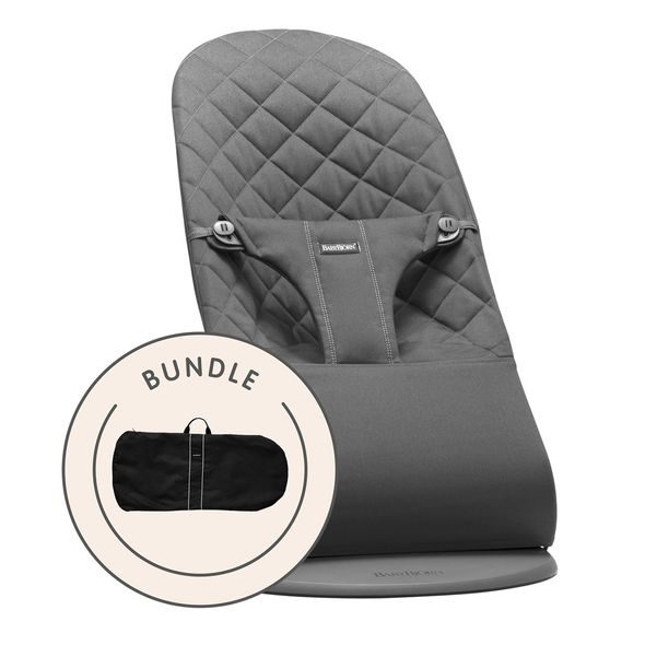 BABYBJORN LEHÁTKO BABYBJORN BALANCE BLISS WOVEN ANTHRACITE + TRANSPORTNÍ TAŠKA - LEHÁTKA A HOUPADLA - SPINKÁNÍ