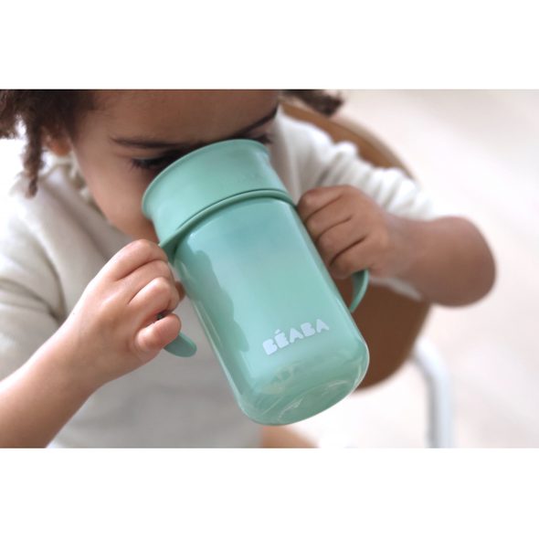 BEABA HRNEK TRÉNOVACÍ 360° GREEN 340 ML 12M+ - DĚTSKÉ HRNEČKY - KRMENÍ