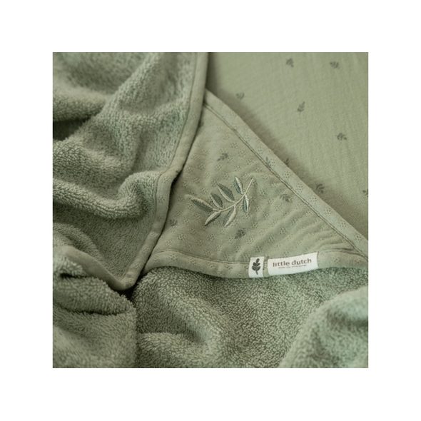 LITTLE DUTCH OSUŠKA S KAPUCÍ 100X100 CM PURE SAGE - OSUŠKY A DĚTSKÉ ŽUPANY - KOUPÁNÍ A ZDRAVÍ