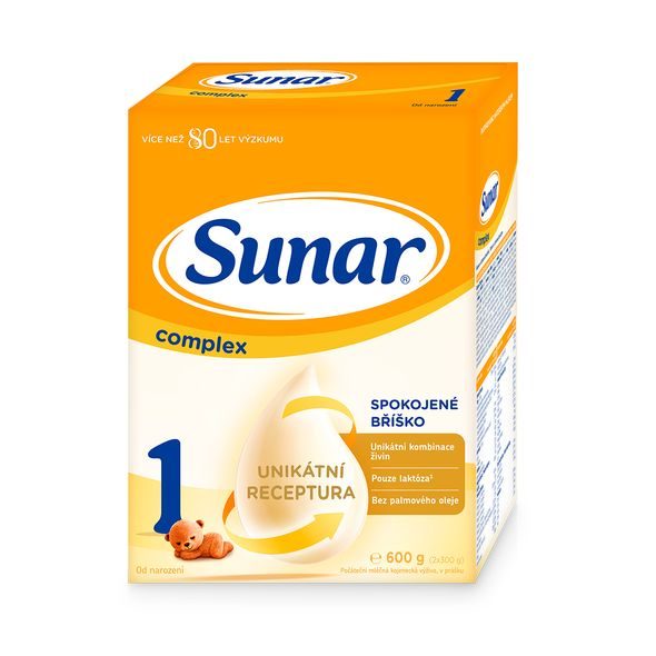 SUNAR 8X COMPLEX 1 MLÉKO POČÁTEČNÍ 600G - KOJENECKÁ MLÉKA - KRMENÍ