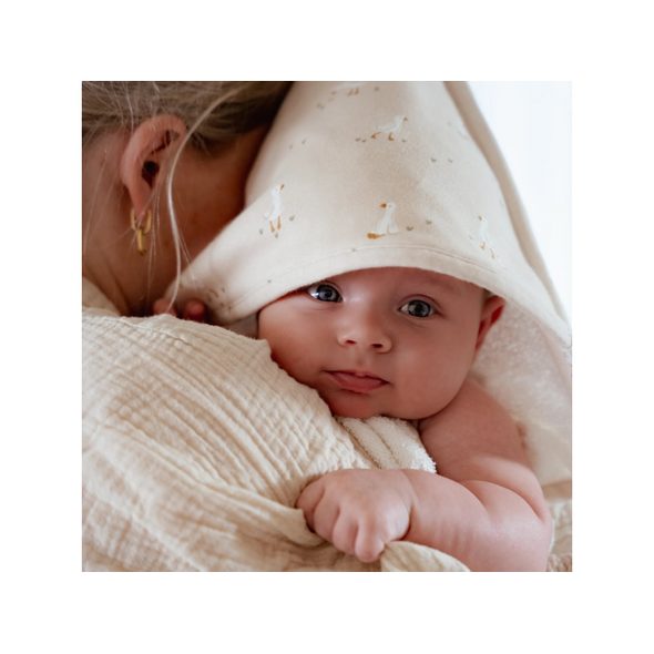 LITTLE DUTCH OSUŠKA S KAPUCÍ 75X75 CM HUSA NEWBORN NATURALS - OSUŠKY A DĚTSKÉ ŽUPANY - KOUPÁNÍ A ZDRAVÍ