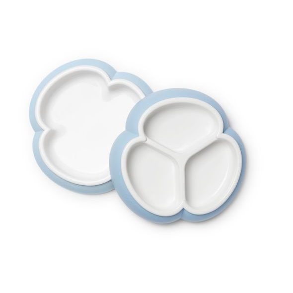 BABYBJÖRN SADA 2 TALÍŘKŮ PUDROVĚ MODRÁ - MISKY, TALÍŘKY A PODLOŽKY - KRMENÍ