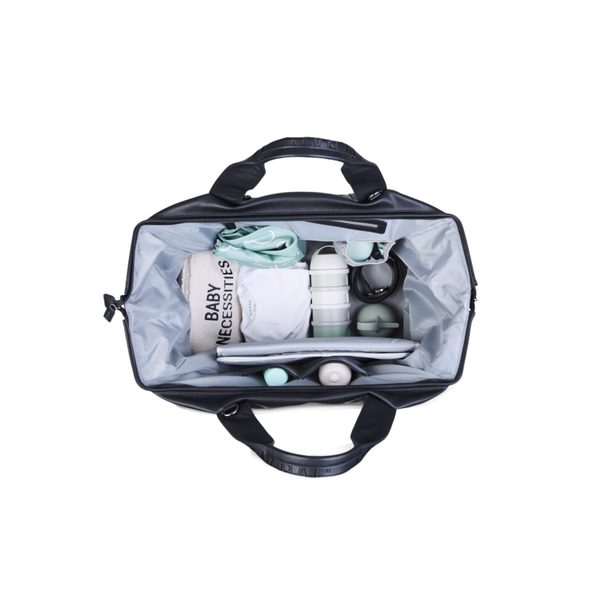 CHILDHOME PŘEBALOVACÍ TAŠKA MOMMY BAG SIGNATURE VEGAN LEATHER BLACK - PŘEBALOVACÍ TAŠKY - KOČÁRKY A PŘÍSLUŠENSTVÍ
