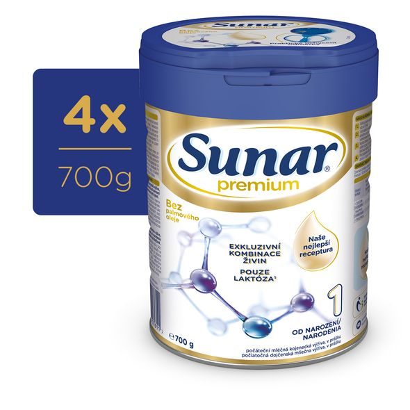 SUNAR 6X PREMIUM 1 MLÉKO POČÁTEČNÍ 700G - KOJENECKÁ MLÉKA - KRMENÍ