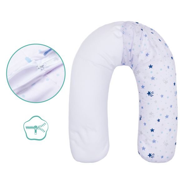 FILLIKID KOJÍCÍ POLŠTÁŘ STARS WHITE/BLUE 190 CM - KOJÍCÍ POLŠTÁŘE - KRMENÍ