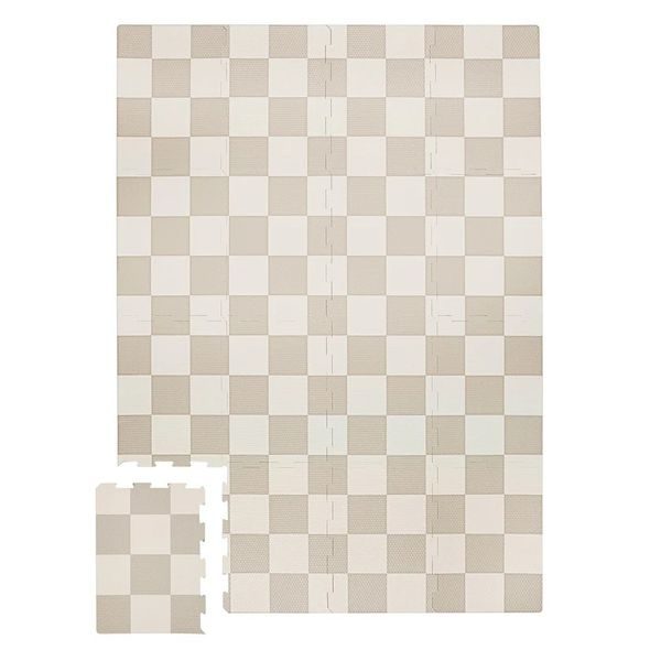 3 SPROUTS PĚNOVÁ HRACÍ PODLOŽKA CHECKERBOARD/BEIGE - HRACÍ PODLOŽKY NA ZEM - SPINKÁNÍ
