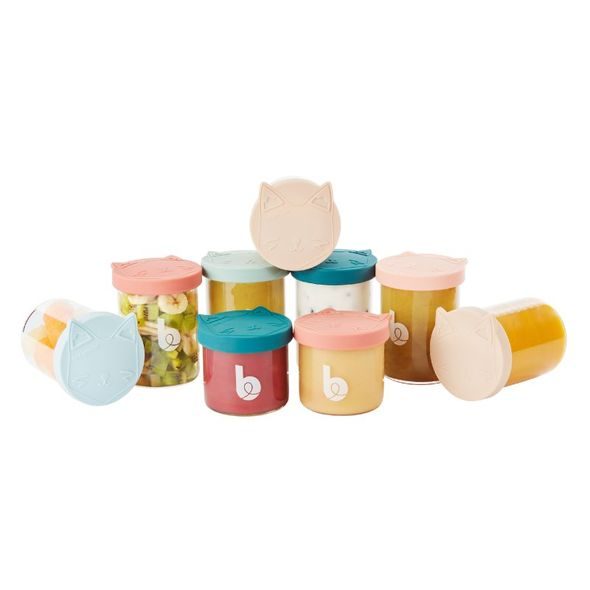 BABYMOOV SKLENĚNÉ MISKY S VÍČKY ISY BOWLS 6X 250ML + 3X 120ML - MISKY, TALÍŘKY A PODLOŽKY - KRMENÍ