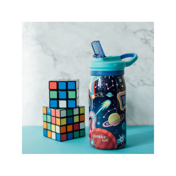 QUOKKA NEREZOVÁ TERMOLÁHEV S PÍTKEM POP KIDS SPACE 445 ML - SPORTOVNÍ LAHVE - KRMENÍ