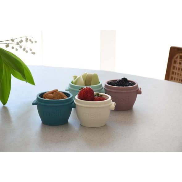 MELII SILIKONOVÉ KELÍMKY NA POTRAVINY SNAP&GO 118 ML - 4KS - LUXE PASTELOVÉ - USKLADNĚNÍ JÍDLA - KRMENÍ