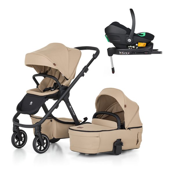 PETITE&MARS KOČÁREK KOMBINOVANÝ ICON 2V1 DOVE GREY LITE RWS + CORE PRO I-SIZE BLACK GREY + BÁZE - TROJKOMBINACE - KOČÁRKY A PŘÍSLUŠENSTVÍ