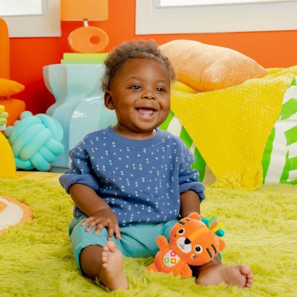 BRIGHT STARTS CHRASTÍTKO PLYŠOVÉ NA C KROUŽKU TYGR JINGLE JOY™ 0M+ - CHRASTÍTKA - PRO DĚTI