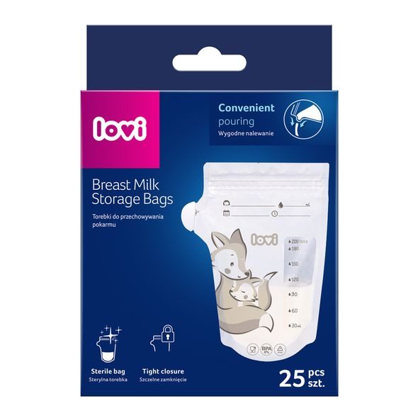 LOVI SÁČKY K UCHOVÁVÁNÍ ODSÁTÉHO MLÉKA 25 KS BUDDY BEAR - USKLADNĚNÍ MATEŘSKÉHO MLÉKA - KRMENÍ