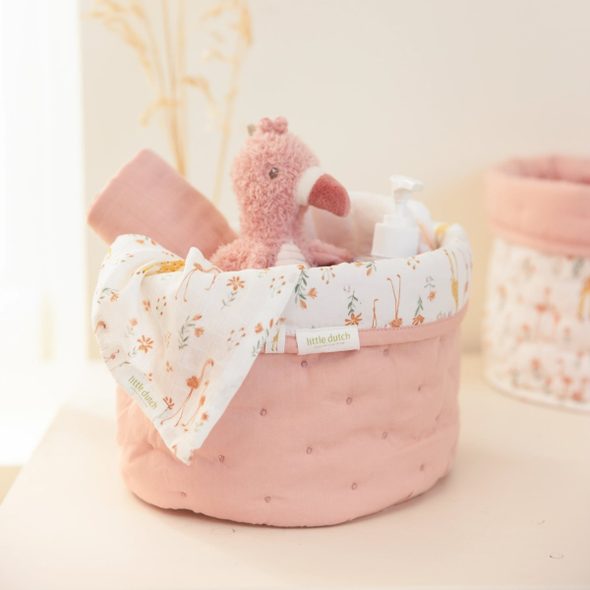LITTLE DUTCH KOŠÍK TEXTILNÍ OBOUSTRANNÝ MALÝ PINK BLOOMING SAFARI - LITTLE DUTCH - PRO DĚTI