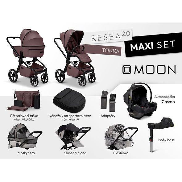 MOON RESEA 2.0 MAXI SET - TONKA - KOMBINACE S PŘÍSLUŠENSTVÍM - KOČÁRKY A PŘÍSLUŠENSTVÍ