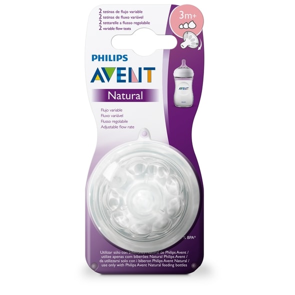 PHILIPS AVENT DUDLÍK NATURAL VARIABILNÍ PRŮTOK 2KS - SAVIČKY A PÍTKA - KRMENÍ