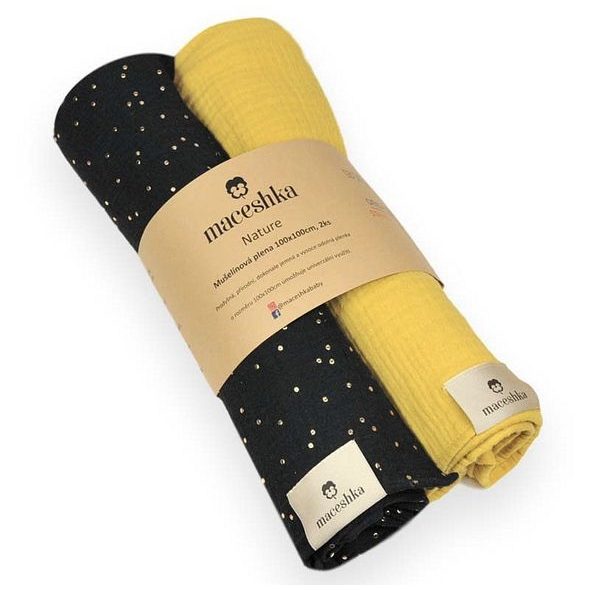 MACESHKA MUŠELÍNOVÁ PLENA NATURE 2KS - ZAVINOVACÍ PLENY / OSUŠKY VELKÉ - PŘEBALOVÁNÍ