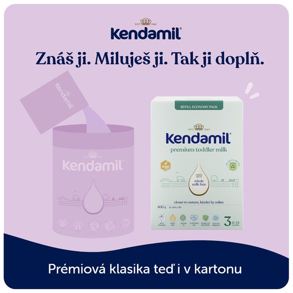 KENDAMIL PREMIUM 3 (600 G) - KOJENECKÁ MLÉKA - KRMENÍ