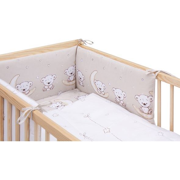 SCARLETT DĚTSKÁ POSTÝLKA S KOMPLETNÍ VÝBAVOU SCARLETT 120 X 60 CM - TORO - BÉŽOVÁ - DŘEVĚNÉ POSTÝLKY - SPINKÁNÍ