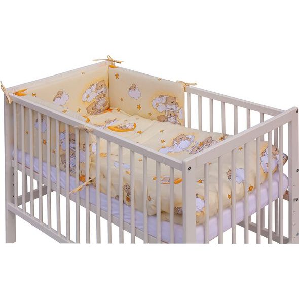 SCARLETT DĚTSKÁ POSTÝLKA S KOMPLETNÍ VÝBAVOU SCARLETT 120 X 60 CM - MRÁČEK - BÉŽOVÁ - DŘEVĚNÉ POSTÝLKY - SPINKÁNÍ