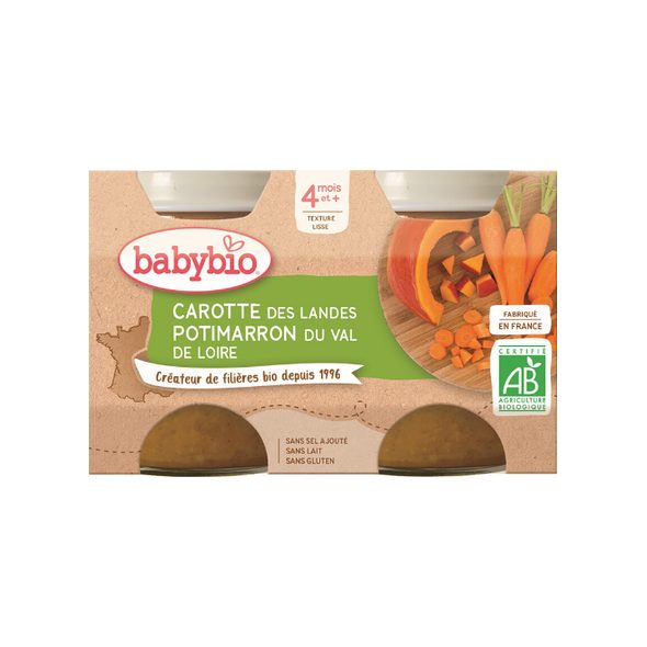 BABYBIO MRKEV DÝNĚ 2X130 G - MASO/ZELENINA - KRMENÍ