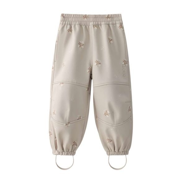 LEOKID SOFTSHELLOVÉ KALHOTY VIC SILVER CLOUD FLOWER VEL. 104 - KALHOTKY A TEPLÁČKY - PRO DĚTI