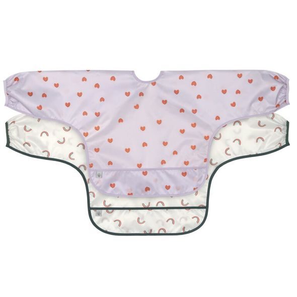 LÄSSIG LONG SLEEVE BIBS HAPPY RASCALS HEART LAVENDER - BRYNDÁKY - KRMENÍ
