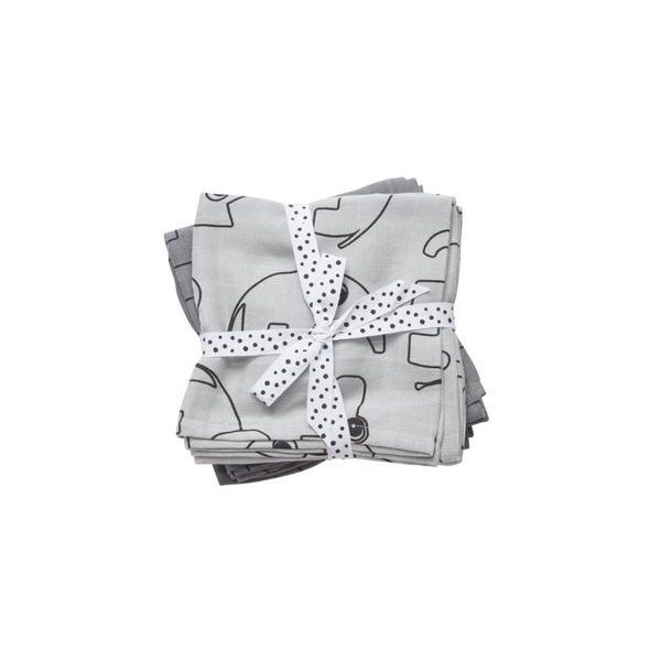 DONE BY DEER MUŠELÍNOVÉ ZAVINOVACÍ PLENKY CONTOUR 2 KS ŠEDÉ - ZAVINOVACÍ PLENY / OSUŠKY VELKÉ - PŘEBALOVÁNÍ