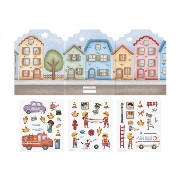 LITTLE DUTCH KNÍŽKA SE SAMOLEPKAMI HASIČSKÁ STANICE JIM - LITTLE DUTCH - PRO DĚTI