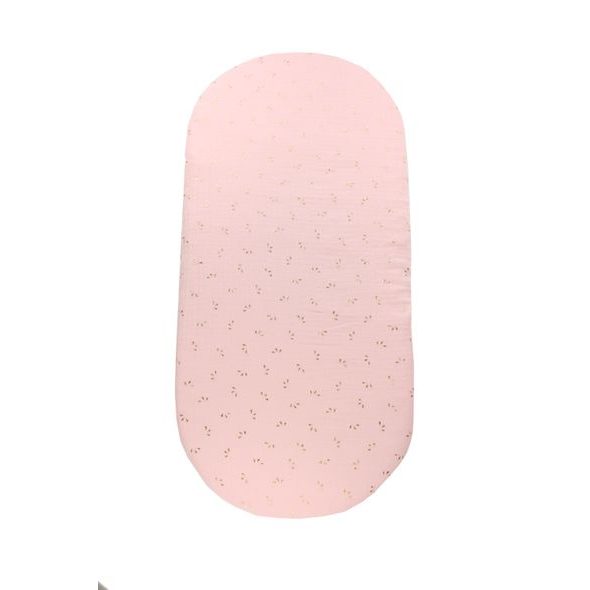 ENIE BABY MUŠELÍNOVÉ PROSTĚRADLO DO KOČÁRKU RŮŽOVÉ SE ZLATÝMI TROJÚHELNÍČKY - PROSTĚRADLA - SPINKÁNÍ