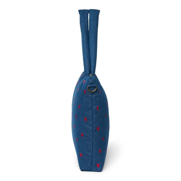 STUDIO NOOS DENIM DIAPER BAG - PŘEBALOVACÍ TAŠKA | DARK BLUE RED HEARTS - PŘEBALOVACÍ TAŠKY - KOČÁRKY A PŘÍSLUŠENSTVÍ