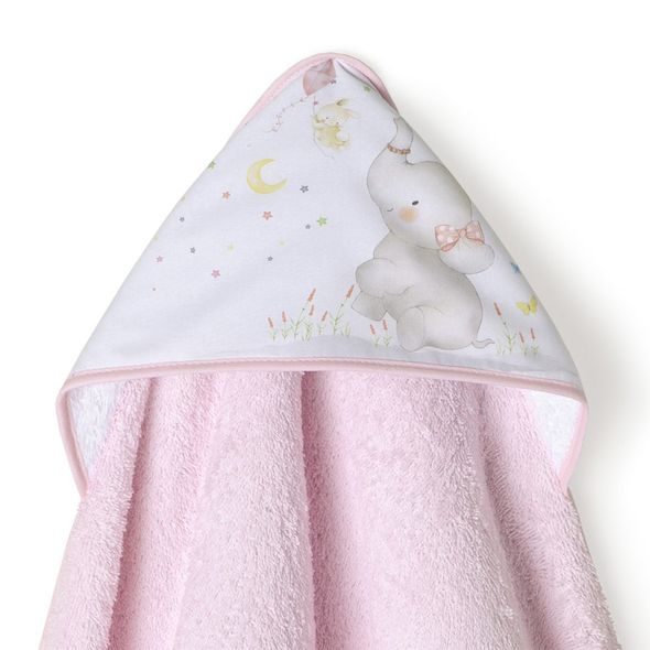 INTERBABY SET - OSUŠKA FROTÉ 100X100 SLONÍK + PŘÍTULKA - RŮŽOVÁ - OSUŠKY A DĚTSKÉ ŽUPANY - KOUPÁNÍ A ZDRAVÍ
