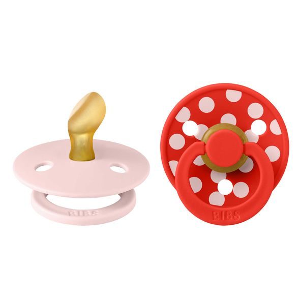 BIBS STUDIO COLOUR POLKA ANATOMICKÉ DUDLÍKY Z PŘÍRODNÍHO KAUČUKU 2KS - VELIKOST 1 - ŠIDÍTKA A DOPLŇKY - KRMENÍ