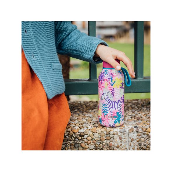 QUOKKA NEREZOVÁ TERMOLÁHEV SOLID KIDS S POUTKEM ZEBRAS 330 ML - TERMOOBALY A TERMOSKY - KRMENÍ