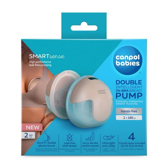 CANPOL BABIES DVOJITÁ ELEKTRICKÁ ODSÁVAČKA MATEŘSKÉHO MLÉKA DO PODPRSENKY SMARTSENSE - ODSÁVAČKY MATEŘSKÉHO MLÉKA - KRMENÍ