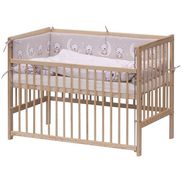 SCARLETT POSTÝLKA 120X60CM S KOMPLETNÍ VÝBAVOU TORO BÉŽOVÁ - DŘEVĚNÉ POSTÝLKY - SPINKÁNÍ