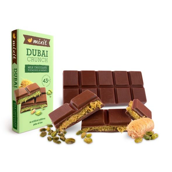 DUBAJSKÁ ČOKOLÁDA MIXIT S PISTÁCIOVOU NÁPLNÍ - SLADKÉ ZOBÁNÍ - PRO MAMINKY