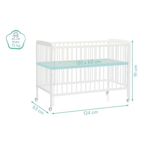 FILLIKID POSTÝLKA NENA WHITE 120X60 CM - DŘEVĚNÉ POSTÝLKY - SPINKÁNÍ