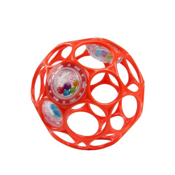 OBALL HRAČKA OBALL RATTLE 10CM, 0M+ ORANŽOVÁ - KOUSÁTKA - PRO DĚTI