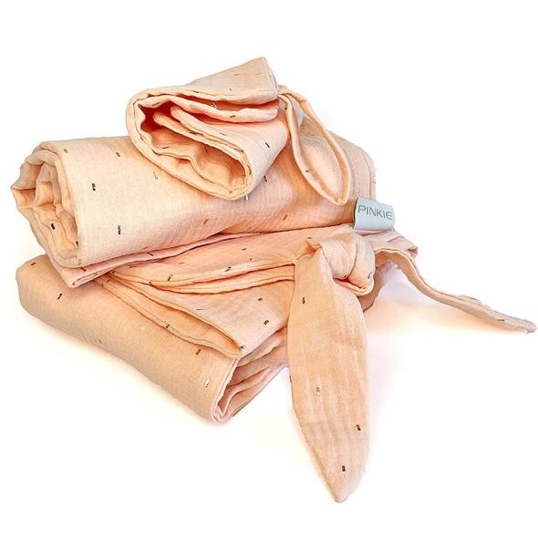 PINKIE SET MUSLIN APRICCOT - LÁTKOVÉ PLENY ALL IN ONE - PŘEBALOVÁNÍ