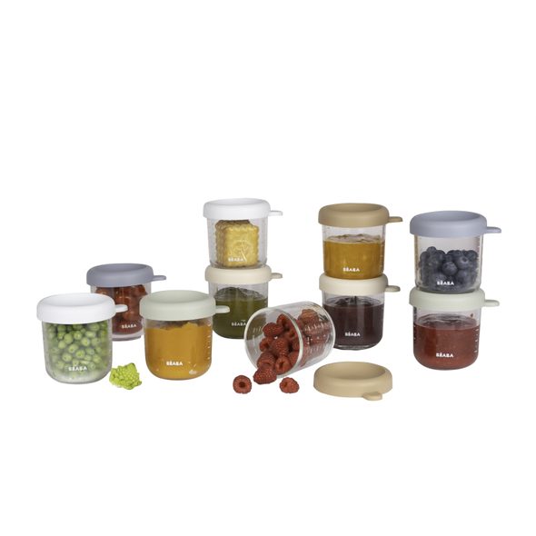 BEABA KELÍMKY NA JÍDLO SKLENĚNÉ 10X 250 ML NATURAL - USKLADNĚNÍ JÍDLA - KRMENÍ
