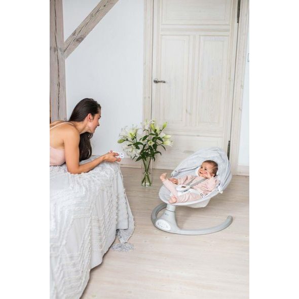 MOMI ELEKTRICKÁ HOUPAČKA KENANI SVĚTLE ŠEDÁ - LEHÁTKA A HOUPADLA - SPINKÁNÍ