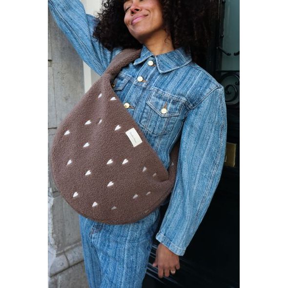 STUDIO NOOS TEDDY CROSS BODY BAG BROWN HEARTS - DOPLŇKY - PRO MAMINKY