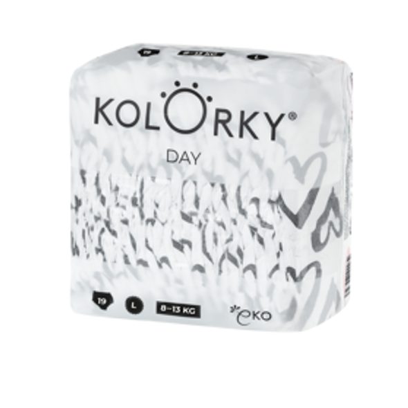 KOLORKY DAY SRDCE L (8-13 KG) 19 KS JEDNORÁZOVÉ EKO PLENKY - JEDNORÁZOVÉ PLENY - PŘEBALOVÁNÍ