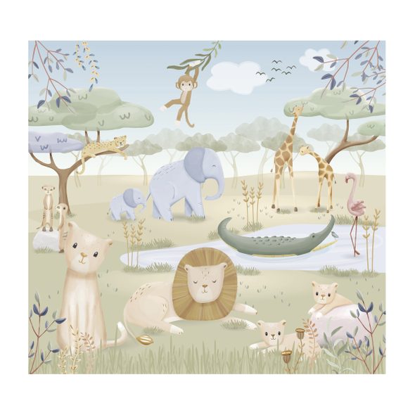 LITTLE DUTCH TAPETA NA ZEĎ SAFARI FRIENDS - LITTLE DUTCH - PRO DĚTI