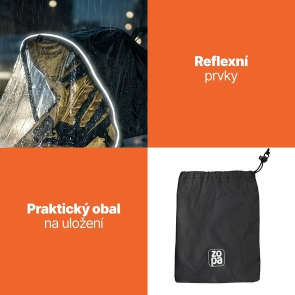 ZOPA UNIVERZÁLNÍ PLÁŠTĚNKA NA TŘÍKOLOVÝ KOČÁREK - PLÁŠTĚNKY - KOČÁRKY A PŘÍSLUŠENSTVÍ