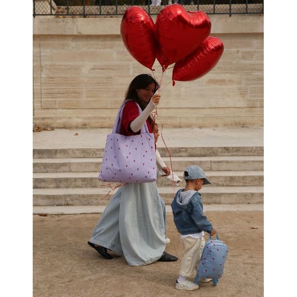 STUDIO NOOS PUFFY MOM BAG PURPLE HEARTS - ORGANIZÉRY A KOŠÍKY - KOČÁRKY A PŘÍSLUŠENSTVÍ