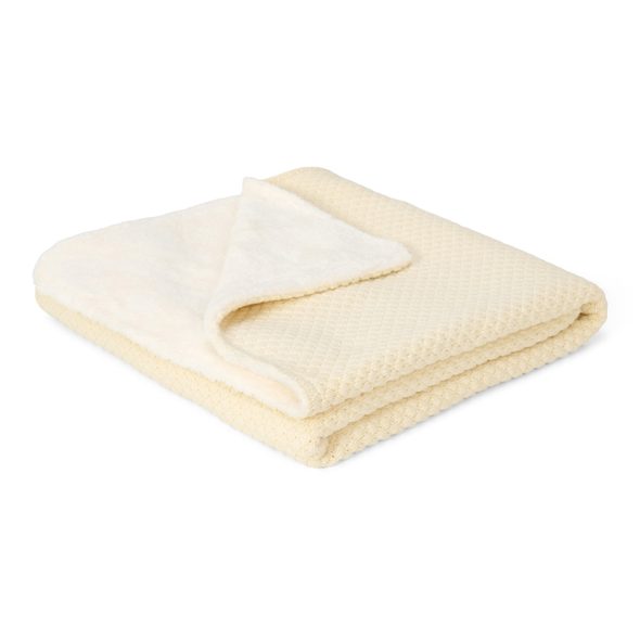 LITTLE DUTCH DEKA PLETENÁ / FLEECE 70X100 CM PURE SOFT WHITE - DĚTSKÉ DEKY PRO MIMINKA - SPINKÁNÍ