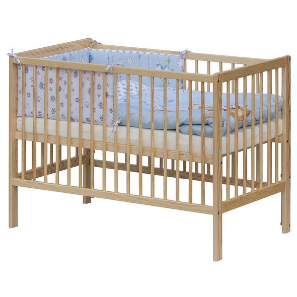 SCARLETT POSTÝLKA 120X60CM S KOMPLETNÍ VÝBAVOU GRISI MODRÁ - DŘEVĚNÉ POSTÝLKY - SPINKÁNÍ