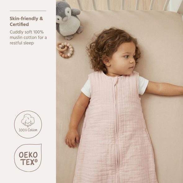 MEYCO LETNÍ MUŠELÍNOVÝ SPACÍ VAK 70 CM - SOFT PINK - SPACÍ PYTLE - SPINKÁNÍ