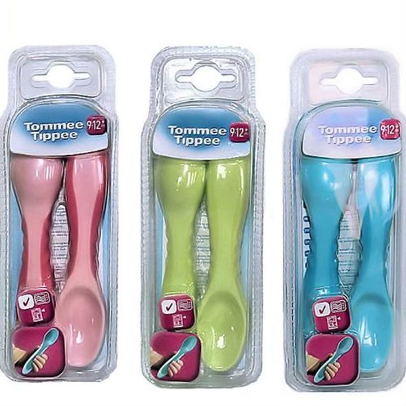 TOMMEE TIPPEE 4 LŽIČKY NA KRMENÍ, 9-12M+ - MISKY, TALÍŘKY A PODLOŽKY - KRMENÍ